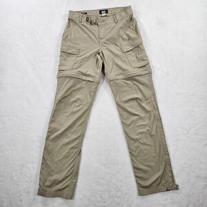REI Co-op Mens Khaki Tan Hiking Shorts Nylon Outdoor Cargo Casual Size 32